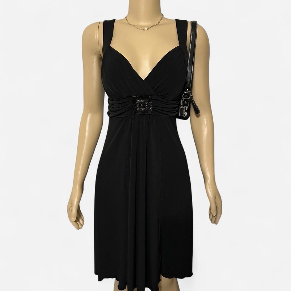 Enfocus Studio Black Midi Dress with Buckle Detail